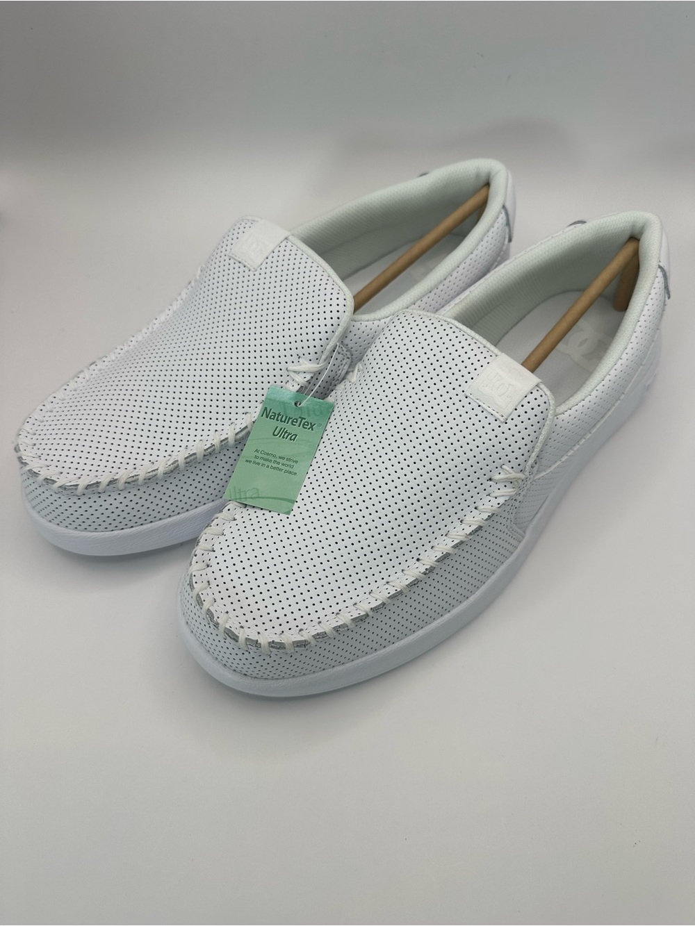 DC Men's White Perforated Slip-On Loafers